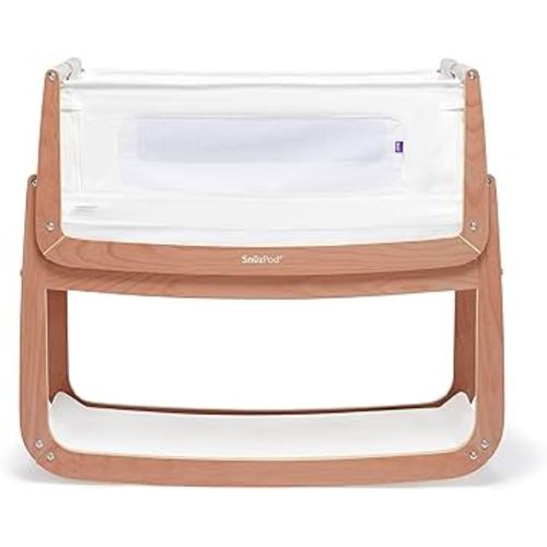 SnuzPod4, Bassinet Bedside Sleeper - Safe and Comfortable Baby Crib and Bed, 3D Breathable Mattress, Fits Bed with Adjustable Max. Height of 28.5”, Machine Washable Mesh Liner (Natural)
