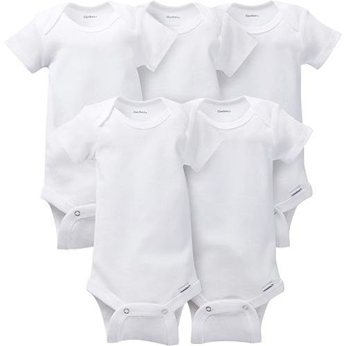 Gerber 5pc White Onesies - Preemie Size