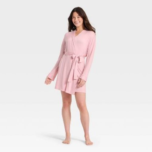 Women's Cloud Knit Robe - Auden™ Blush Pink XS/S