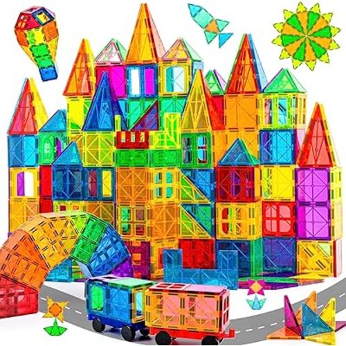 cossy 120Pcs Magnetic Tiles Magnetic 3D Building Blocks Set Educational Construction Toys for 3+ Year Kids with Stronger Magnets, Educational Toys, Recreational, Conventional