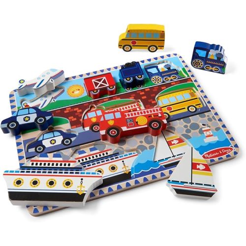 Melissa & Doug Farm Wooden Chunky Puzzle (8 pcs) - FSC Certified