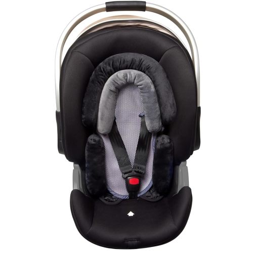 Pro Goleem Breathable 3-in-1 Infant Car Seat Head Support, Soft Infant Car Seat Insert, Carseat Cushion for Toddler, Perfect for Car Seat, Strollers, Swings, Carrier, Bouncer, Black and Grey