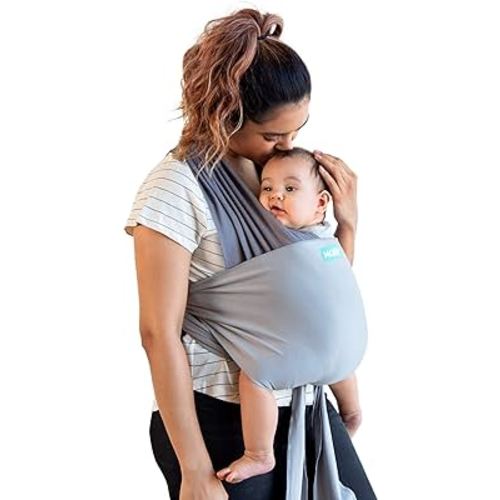 Moby Easy-Wrap Carrier | Baby Carrier and Wrap in One for Mothers, Fathers, and Caregivers | Designed for Newborns, Infants, and Toddlers | Holder Can Carry Babies up to 33 lbs | Smoked Pearl