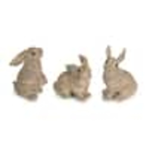 HomeRoots Cement Stone Rabbit Figurine Set of 3 2000518051