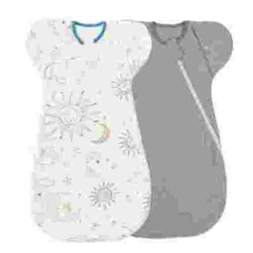 Baby Sleep Sack 3-6Months,Transition Swaddle, Arms up Swaddle 2-Way Zipper 100% Cotton Arms in/out, Infant Sleep Sack Wearable Blanket for Boy Girl, 2-Pack Transitional Swaddle Sack