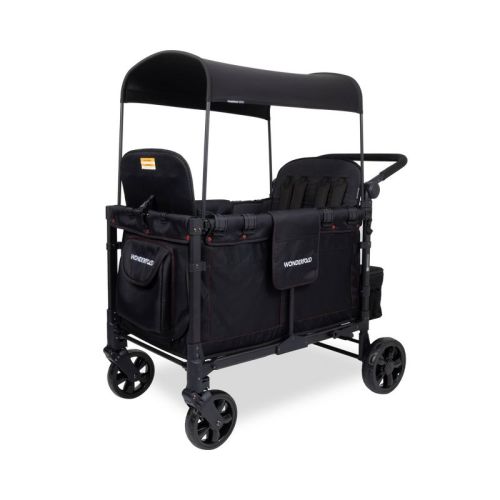 WONDERFOLD W4 Elite Wagon Black with Red Stitching & Snack Tray - Black