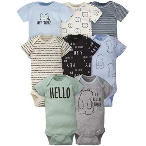 Gerber Baby Boys' 8-Pack Short Sleeve Onesies Bodysuits