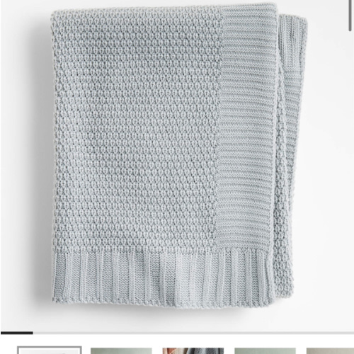 Bubble Knit Mist Blue Baby Stroller Blanket