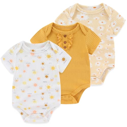 Ruliby Baby Bodysuit Boy Girl Clothes Soft Newborn Infant Outfit Short Sleeve Romper