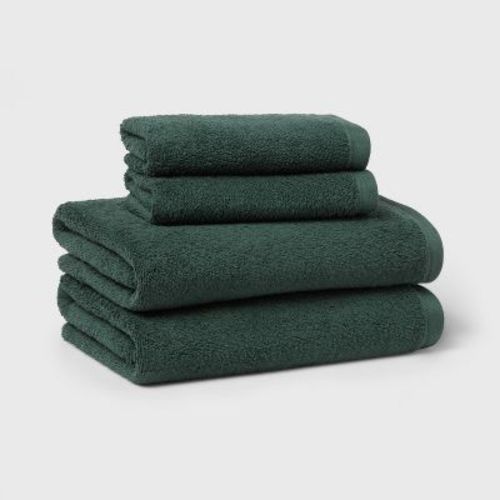 4pk Antimicrobial Assorted Bath And Hand Towel Set gray - Room Essentials™: Cotton Terry, Midweight Gsm, Machine Washable