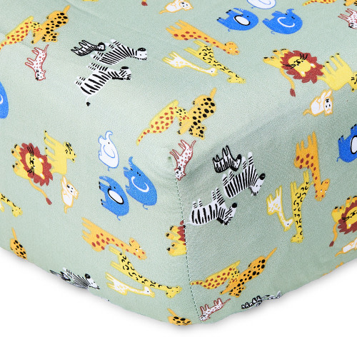 Parent's Choice 100% Cotton Infant Fitted Crib Sheet, Jungle Family