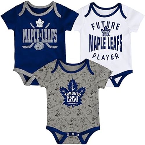 Outerstuff Newborn Toronto Maple Leafs Full Strength 3-Piece Creeper Set - Size Newborn