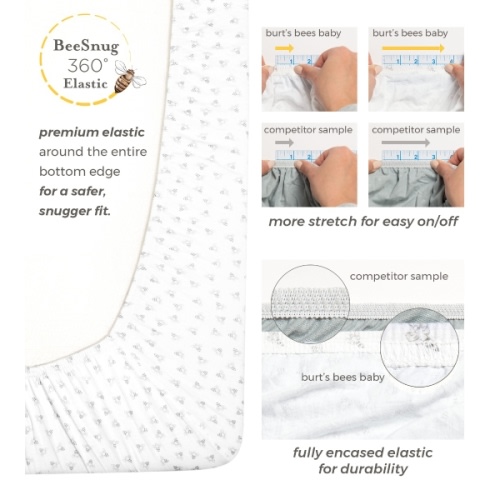 Solid Organic Cotton BEESNUG® Fitted Crib Sheet - Heather Grey