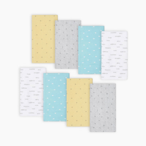 Gerber Flannel Burp Cloth (8 Pack) - Neutral Hugs