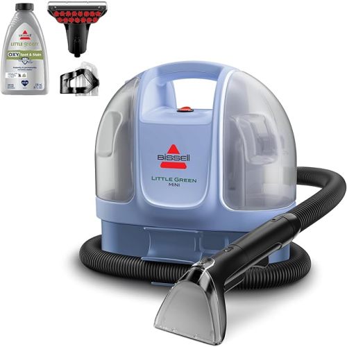 BISSELL Little Green Mini Portable Carpet and Upholstery Deep Cleaner, Car/Auto Detailer, with HydroRinse Self-Cleaning Tool and 4" Tough Stain Tool, Tea Green, 4075
