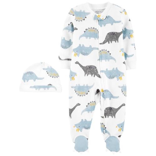carter's®  - 3 Months 2-Piece Dino Multicolor Cap & Zip-Up Sleep & Play Setcarter's®