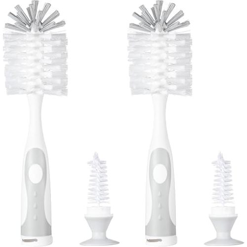 Multifunctional Cleaning Brush, Baby Bottle Brush, Water Bottle Brush Cleaner, Cup Brush (Rotate The Suction Cup to Obtain The Small Bristle Brushes Hidden in Handles) Set B