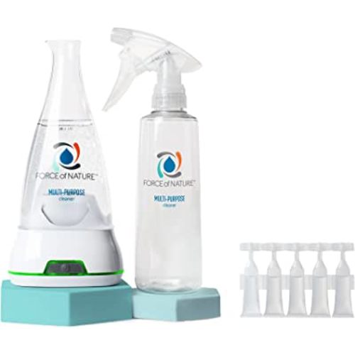 Force of Nature Multi-Purpose Cleaner, Disinfectant & Deodorizer Starter Kit - All Purpose Cleaning Spray with Reusable Bottle, 5 Refills - EPA Registered, Toxin-Free Cleaning Supplies
