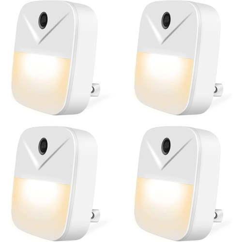 delpattern 4 Pack LED Night Lights with Light Sensors Plug in Night Lights for Kids Warm Light
