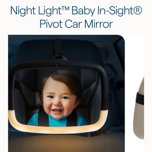 Night Light Baby Pivoting Car Mirror
