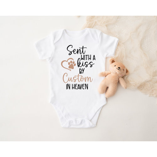 Personalized 'Sent With A Kiss' Baby Bodysuit: Guardian Angel, Pet Memorial