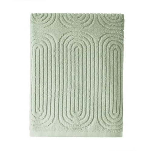 Beautiful Textured Bath Towel, 56" x 30", Sage Green by Drew Barrymore