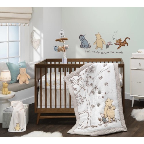 Disney Baby Storytime Pooh 3-Piece Nursery Crib Bedding Set