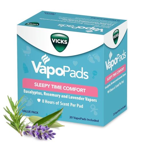 Vicks VapoPads Sleepy Time Comfort - Vapor Pads Refill Humidifiers and Steam Inhalers - Rosemary, Lavender, and Eucalyptus, 20-Pack, Box Color May Vary