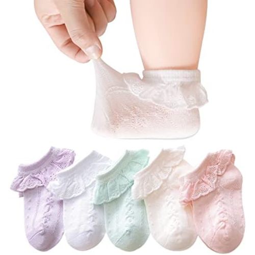 Baby Girl Lace Socks Eyelet Ruffle Socks 2/3/5/6 Pairs Princess Dress Socks Newborn Infant Toddler