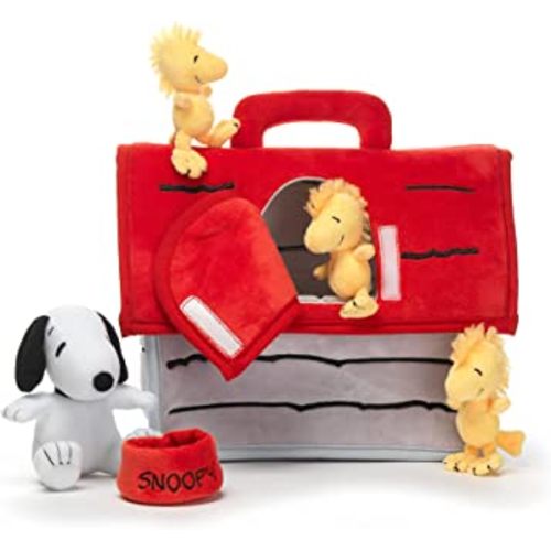 Lambs & Ivy Classic Snoopy Interactive Plush Doghouse with 5 Stuffed Animal Toys