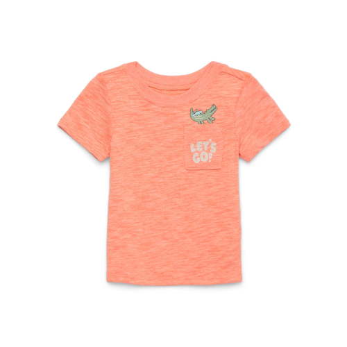 Garanimals Baby Boy Short Sleeve Brushed Jersey T-Shirt with Pocket, Sizes 0-24 Months