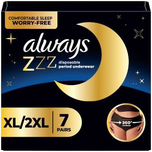 Always Zzz Disposable Period Underwear - Xl/xxl - 7ct