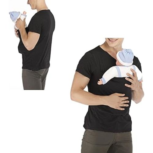 Kangaroo Shirt for Dad and Baby - Mens Kangaroo Baby Carrier Shirt Dad Kangaroo T-Shirt V Neck Short Sleeve T-Shirts