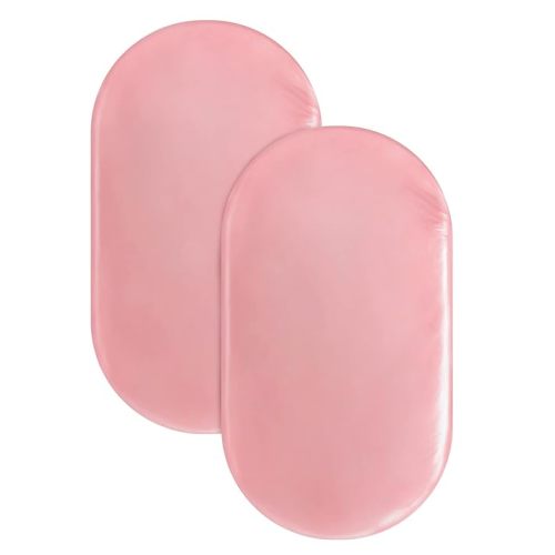 Bassinet Sheets for Baby Girl 1 Pack, Satin Bassinet Sheet Soft Fitted Bassinet Sheet for Baby Hair Silk Feeling Sheet for Rectangle, Hourglass, Oval Cradle or Bassinet Pad＆Mattress, Pink