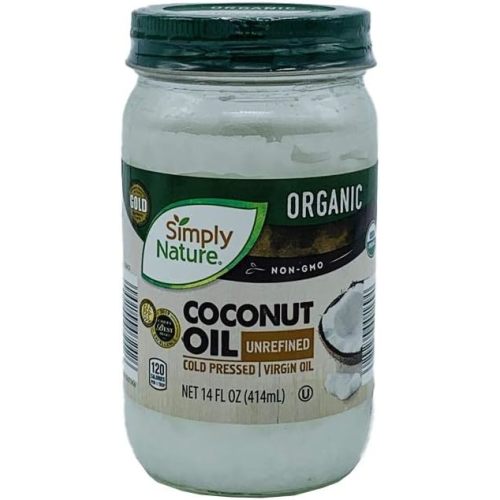 Simply Nature Organic Coconut Oil Unrefined, Cold Pressed, Virgin Oil 14 fl oz