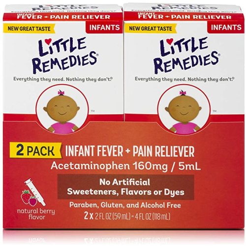 Little Remedies Infant Fever & Pain Reliever, Natural Berry Flavor, 2 Fl Oz (Pack of 2)