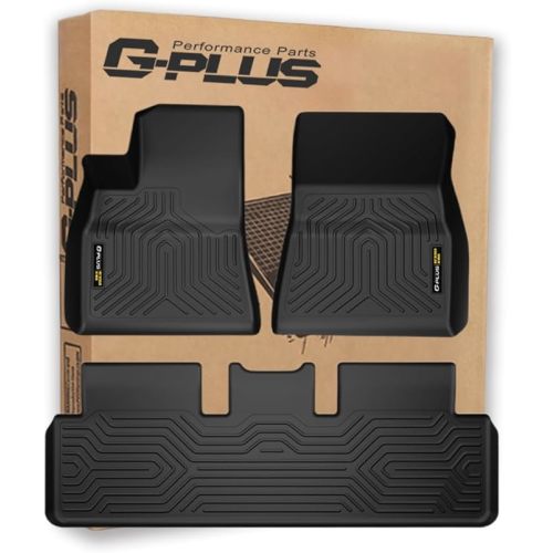G-PLUS Tesla Model 3 Floor Mats Full Coverage Protection for Messes - 3 Piece, Black