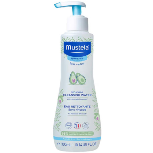 Mustela Baby Cleansing Water - No-Rinse Micellar Water - with Natural Avocado & Aloe Vera - for Baby's Face, Body & Diaper - 1 or 2-Pack - Various Sizes
