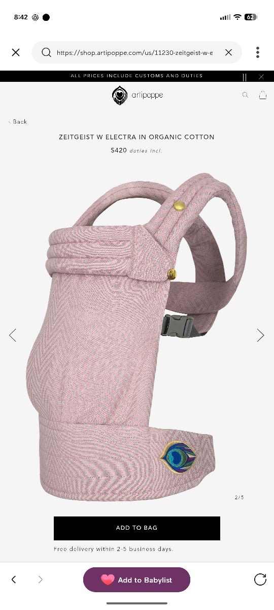 W Electra | Zeitgeist Baby Carrier | SHOP ARTIPOPPE