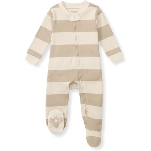 Burt's Bees Baby Boys' Sleep and Play Pjs, 100% Organic Cotton One-piece Zip Front Romper Jumpsuit Pajamas