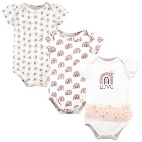 Hudson Baby Infant Girl Cotton Bodysuits, Love Rainbow Tutu, 3-6 Months