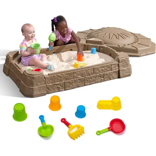 Step2 Naturally Playful Sandbox II, Kids Sand Activity Sensory Play Pit
