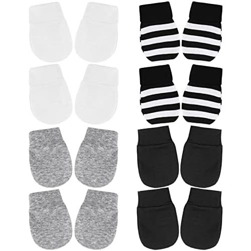 BQUBO Newborn Infant Toddler Mittens No Scratch Cotton Elastic Wrist Gloves Hypoallergenic for 0-6 Months Baby Boys Girls