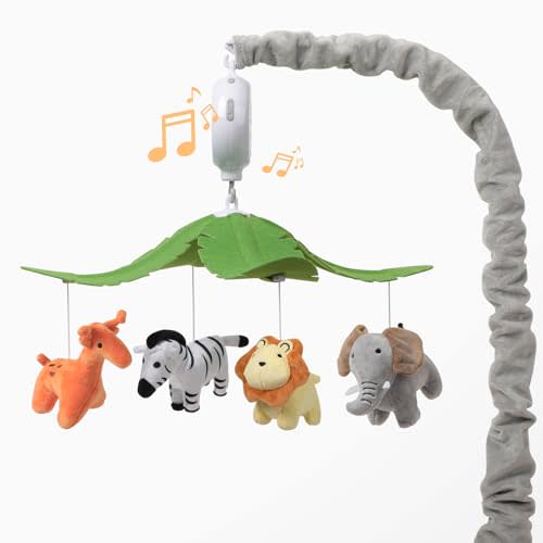 NICEMER Baby Crib Mobile - Jungle Animal Mobile for Crib Nursery Musical Mobile Gender Neutral for Boys and Girls Mobile with 12 Lullabies Ceiling Mobile Presents for Newborn