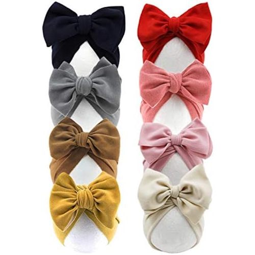 KIDOCHEESE Baby Turban Big Hair Bow Baby Hat Baby Girl Soft Beanie Cap Newborn Infant Toddler Kid Headwrap
