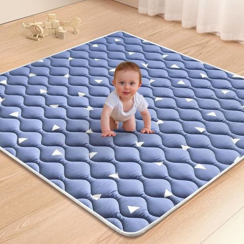 Premium Foam Baby Play Mat 47" X 47", Thicken One-Piece Crawling Mat, Non-Slip Cushioned Baby Playmats for Infants, Babies, Toddlers - Machine Washable for Easy Care