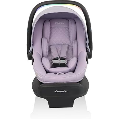 Evenflo LiteMax NXT Rear-Facing Lightweight Preemie and Infant Car Seat 3-30lbs with SensorySoothe. Easy Install with Base (Agate)