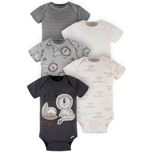 Gerber baby-boys 5-pack Short Sleeve Variety Onesies Bodysuits