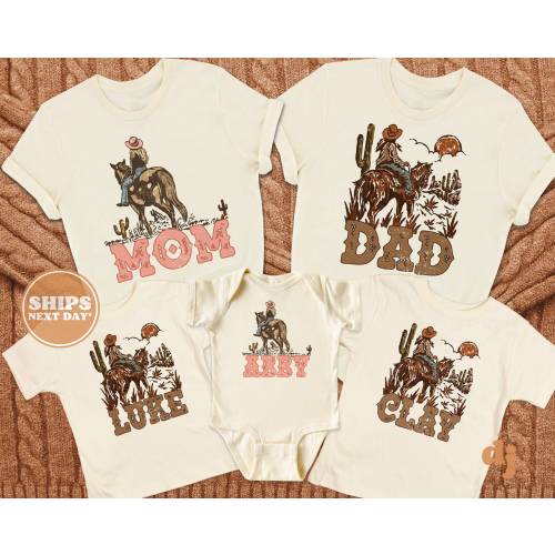 Matching Family Sibling Shirts - Cowboy Cowgirl Western Shirts - Family Shirts #6202-C