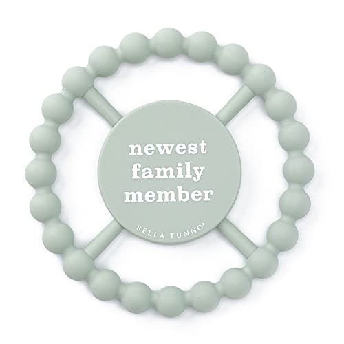 Bella Tunno Happy Teether – Soft & Easy Grip Baby Teether Toy, Silicone Teether Ring to Help Soothe Gums, Non-Toxic and BPA Free, Newest Family Member